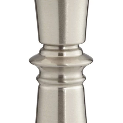 360 Lighting Seymore Modern Table Lamps 26" High Set Of 2 With USB Port Silver LED Touch On Off Burlap Linen Drum Shade For Bedroom Living Room Desk 7 360 Lighting Seymore Modern Table Lamps 26" High Set Of 2 With USB Port Silver LED Touch On Off Burlap Linen Drum Shade For Bedroom Living Room Desk - Image 5