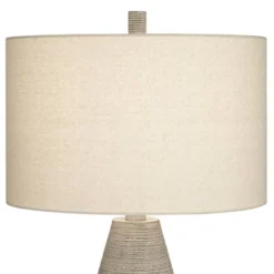 360 Lighting Julio Modern Table Lamp 30" Tall Natural Gray Ceramic Oatmeal Drum Shade For Bedroom Living Room Bedside Nightstand Office Kids House 11 360 Lighting Julio Modern Table Lamp 30" Tall Natural Gray Ceramic Oatmeal Drum Shade For Bedroom Living Room Bedside Nightstand Office Kids House -360 Lighting GUEST 5e6e8bdb 1c96 48d8 9c0a 521b4d841d7f