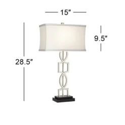 360 Lighting Evan Modern Table Lamps 28 1/2" Tall Set Of 2 Brushed Nickel With USB Charging Port White Rectangular Shade For Bedroom Living Room House 13 360 Lighting Evan Modern Table Lamps 28 1/2" Tall Set Of 2 Brushed Nickel With USB Charging Port White Rectangular Shade For Bedroom Living Room House -360 Lighting GUEST 60f93891 392d 4390 b0fe ba6ca2ca90f1