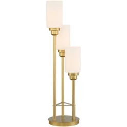 360 Lighting Malone Modern Tree Table Lamp 30 1/2" Tall Brass Metal 3 Light White Glass Shades For Bedroom Living Room Bedside Nightstand Office Kids -360 Lighting GUEST 67054fd0 341e 48fd 8723 6381101d10d5