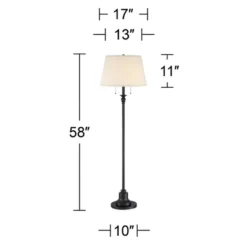 360 Lighting Spenser Rustic Farmhouse Floor Lamp 58" Tall Oiled Bronze Metal Off White Linen Empire Shade For Living Room Bedroom Office House Home 15 360 Lighting Spenser Rustic Farmhouse Floor Lamp 58" Tall Oiled Bronze Metal Off White Linen Empire Shade For Living Room Bedroom Office House Home -360 Lighting GUEST 6bf91222 0335 495e 983e b92887076e61