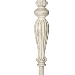 360 Lighting Vintage Shabby Chic Floor Lamp 60" Tall Antique White Cream Scallop Fabric Dome Shade Fringe For Living Room Reading Bedroom -360 Lighting GUEST 6c783a61 c0f3 4f43 92cb da94f6c47b39