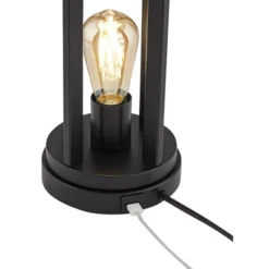 360 Lighting Marcel Modern Table Lamps Set Of 2 With Square Risers 24 1/4" High LED Nightlight USB Charging Port Black Natural Shade For Bedroom Desk -360 Lighting GUEST 6d8d6311 b60a 4be0 a50e 8b302f4577da