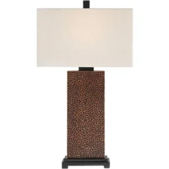 360 Lighting Caldwell Rustic Farmhouse Table Lamps 24.75" High Set Of 2 Bronze Hammered Fabric Rectangular Shade For Bedroom Living Room Bedside 12 360 Lighting Caldwell Rustic Farmhouse Table Lamps 24.75" High Set Of 2 Bronze Hammered Fabric Rectangular Shade For Bedroom Living Room Bedside -360 Lighting GUEST 6e124129 15bf 470c 87a6 b89bafd0738c