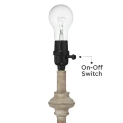 360 Lighting Carter Rustic Farmhouse 3 Piece Table Floor Lamp Set Beige Metal Cream Fabric Tapered Drum Shade For Living Room Bedroom Office House -360 Lighting GUEST 700e9777 d291 4417 9e99 66dfc79b385e