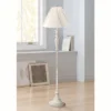 360 Lighting Vintage Chic Floor Lamp 60" Tall Antique White Washed Ivory Pleated Drape Fabric Shade For Living Room Reading Bedroom Office -360 Lighting GUEST 71bd28d3 99bd 486b a958 b303b20e7725