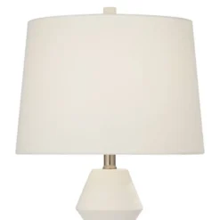 360 Lighting Modern Table Lamps 26" High Set Of 2 White Gourd Fabric Tapered Drum Shade For Bedroom Living Room House Home Bedside Nightstand Office -360 Lighting GUEST 7200439d d070 489c bc2d 1127d12b1190