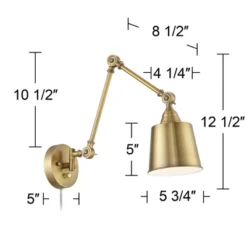 360 Lighting Mendes Modern Swing Arm Wall Lamps Set Of 2 Brass Gold Plug-in Light Fixture Metal Shade For Bedroom Bedside Living Room Reading House 14 360 Lighting Mendes Modern Swing Arm Wall Lamps Set Of 2 Brass Gold Plug-in Light Fixture Metal Shade For Bedroom Bedside Living Room Reading House -360 Lighting GUEST 724fde46 af5a 4c07 bd06 e7fbbe021981