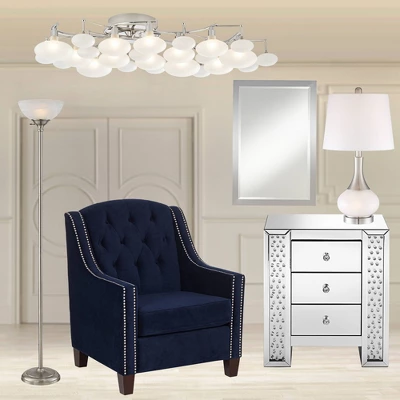 360 Lighting Maddox Modern Torchiere Floor Lamp 71" Tall Satin Nickel Silver Metal Alabaster Glass Shade For Living Room Bedroom Office House Home 10 360 Lighting Maddox Modern Torchiere Floor Lamp 71" Tall Satin Nickel Silver Metal Alabaster Glass Shade For Living Room Bedroom Office House Home - Image 8