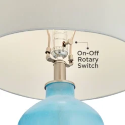 360 Lighting Modern Table Lamps 27 3/4" Tall Set Of 2 With USB Charging Port Blue Glass White Drum Shade For Living Room Bedroom 14 360 Lighting Modern Table Lamps 27 3/4" Tall Set Of 2 With USB Charging Port Blue Glass White Drum Shade For Living Room Bedroom -360 Lighting GUEST 73beb6e4 67bc 4763 82a4 d7bc62cd0d2b