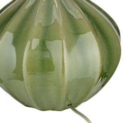 360 Lighting Modern Table Lamp With USB Charging Port 20.5" High Green Ribbed Ceramic Oatmeal Fabric Drum Shade For Bedroom Desk (Color May Vary) -360 Lighting GUEST 753399ec 6a90 40ec 9e02 fb3b257e4c6c