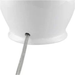 360 Lighting Jane Modern Table Lamps 25" High Set Of 2 White Ceramic Fabric Drum Shade For Bedroom Living Room House Bedside Nightstand Office Family -360 Lighting GUEST 75aac0d0 e1d8 4287 9a04 4dc21f26f27d