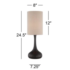 360 Lighting Modern Table Lamp 24.5" High Espresso Bronze Metal Droplet Linen Cylinder Shade For Living Room Family Bedroom Bedside Office 8 360 Lighting Modern Table Lamp 24.5" High Espresso Bronze Metal Droplet Linen Cylinder Shade For Living Room Family Bedroom Bedside Office -360 Lighting GUEST 77d9bf4d d15e 4e22 9749 54a43be4a16e