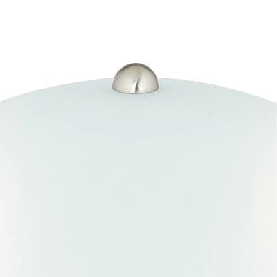 360 Lighting Deco Modern Accent Table Lamp 17" High Brushed Steel Touch On Off White Glass Dome Shade For Bedroom Bedside Nightstand Office Family 4 360 Lighting Deco Modern Accent Table Lamp 17" High Brushed Steel Touch On Off White Glass Dome Shade For Bedroom Bedside Nightstand Office Family - Image 2