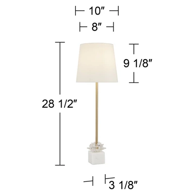 360 Lighting Phoebe Modern Buffet Table Lamps 28 1/2" Tall Set Of 2 Gold Metal White Drum Shade For Bedroom Living Room Bedside Nightstand Office Kids 9 360 Lighting Phoebe Modern Buffet Table Lamps 28 1/2" Tall Set Of 2 Gold Metal White Drum Shade For Bedroom Living Room Bedside Nightstand Office Kids - Image 7