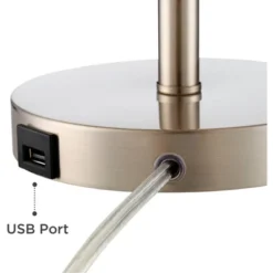 360 Lighting Heyburn Modern Accent Table Lamps 20" High Set Of 2 Brushed Nickel With USB And AC Power Outlet In Base White Cylinder Shade For Desk 15 360 Lighting Heyburn Modern Accent Table Lamps 20" High Set Of 2 Brushed Nickel With USB And AC Power Outlet In Base White Cylinder Shade For Desk -360 Lighting GUEST 7afcd9c2 38ba 45db 9d8f 97492bd56cb6