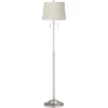 360 Lighting Abba Modern Floor Lamp Standing 66" Tall Brushed Nickel Silver Beige Fabric Tapered Drum Shade For Living Room Bedroom Office House Home -360 Lighting GUEST 7f0b5bde d825 4398 be7e 53a17876fc66