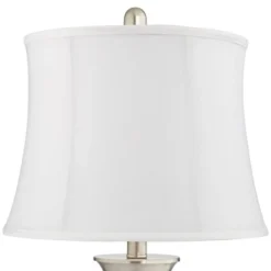 360 Lighting Seymore Modern Table Lamps 26" High Set Of 2 White Softback With USB Charging Port LED Touch On Off Silver Drum Shade For Bedroom Desk -360 Lighting GUEST 807e5ba1 8374 4702 98cf 1f9f0a9bc4d6