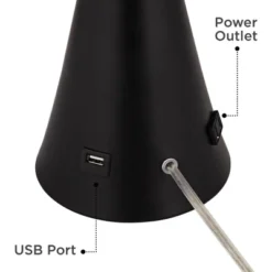 360 Lighting Karl Modern Table Lamps 28 1/4" Tall Set Of 2 Black Metal With USB And AC Power Outlet In Base White Drum Shade For Bedroom Living Room 13 360 Lighting Karl Modern Table Lamps 28 1/4" Tall Set Of 2 Black Metal With USB And AC Power Outlet In Base White Drum Shade For Bedroom Living Room -360 Lighting GUEST 856d687d 6563 4d59 a7bf 5498d92bf60b