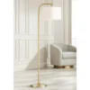 360 Lighting Modern Art Deco Arc Floor Lamp 64" Tall Warm Gold Metal White Fabric Drum Shade For Living Room Reading Family Bedroom Office House Home -360 Lighting GUEST 8657be66 b8a4 432d 82a4 2a3ebb34e772