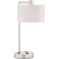 360 Lighting Colby Modern Desk Lamps 21" High Set Of 2 Brushed Nickel With USB And AC Power Outlet In Base White Linen Drum Shade For Bedroom Office 13 360 Lighting Colby Modern Desk Lamps 21" High Set Of 2 Brushed Nickel With USB And AC Power Outlet In Base White Linen Drum Shade For Bedroom Office -360 Lighting GUEST 86792dc3 db4e 49d0 bc61 cc6c9a1e23d5