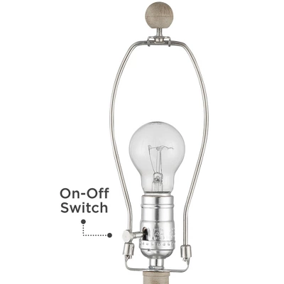 360 Lighting Rupert Rustic Farmhouse Table Lamp 24 3/4" High Beige Hammered Off White Linen Drum Shade For Bedroom Living Room Bedside Nightstand Home 6 360 Lighting Rupert Rustic Farmhouse Table Lamp 24 3/4" High Beige Hammered Off White Linen Drum Shade For Bedroom Living Room Bedside Nightstand Home - Image 4