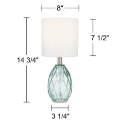 360 Lighting Modern Accent Table Lamps 14 3/4" High Set Of 2 Diamond Blue Green Glass Fabric Drum Shade For Bedroom Bedside Office (Color May Vary) 13 360 Lighting Modern Accent Table Lamps 14 3/4" High Set Of 2 Diamond Blue Green Glass Fabric Drum Shade For Bedroom Bedside Office (Color May Vary) -360 Lighting GUEST 878c0b5b b2a1 4d09 af06 f8cadf47b33a