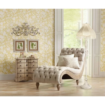 360 Lighting Vintage Shabby Chic Floor Lamp Base 60" Tall Antique White Washed For Living Room Reading Bedroom Office 7 360 Lighting Vintage Shabby Chic Floor Lamp Base 60" Tall Antique White Washed For Living Room Reading Bedroom Office - Image 5