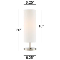 360 Lighting Heyburn Modern Accent Table Lamps 20" High Set Of 2 Brushed Nickel With USB And AC Power Outlet In Base White Cylinder Shade For Desk 17 360 Lighting Heyburn Modern Accent Table Lamps 20" High Set Of 2 Brushed Nickel With USB And AC Power Outlet In Base White Cylinder Shade For Desk -360 Lighting GUEST 89d7f214 91dc 4c97 977e 2ec9aade07fd