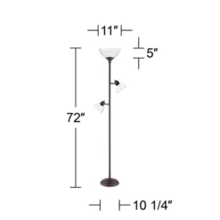 360 Lighting Riley Rustic Farmhouse Torchiere Floor Lamp With Side Lights 72" Tall Painted Bronze Metal Clear Glass Shade For Living Room Reading Home 14 360 Lighting Riley Rustic Farmhouse Torchiere Floor Lamp With Side Lights 72" Tall Painted Bronze Metal Clear Glass Shade For Living Room Reading Home -360 Lighting GUEST 8b7d0437 14cb 4af0 a663 838ef08b04a1