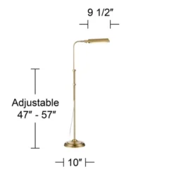 360 Lighting Culver Traditional Pharmacy Floor Lamp Standing 57" Tall Plated Aged Brass LED Adjustable Metal Shade For Living Room Reading Bedroo -360 Lighting GUEST 8c425a38 56d3 41a6 8c19 aabcf00067e3
