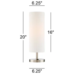 360 Lighting Heyburn Modern Accent Table Lamps 20" High Set Of 2 Brushed Nickel With USB And AC Power Outlet In Base White Cylinder Shade For Desk 14 360 Lighting Heyburn Modern Accent Table Lamps 20" High Set Of 2 Brushed Nickel With USB And AC Power Outlet In Base White Cylinder Shade For Desk -360 Lighting GUEST 8c9017e9 6ca9 48bc a7a5 446e5ec44230