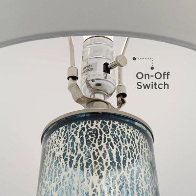 360 Lighting Marcus Modern Table Lamps 30" Tall Set Of 2 Mercury Glass Column White Drum Shade For Bedroom Living Room Bedside Nightstand Office Home 6 360 Lighting Marcus Modern Table Lamps 30" Tall Set Of 2 Mercury Glass Column White Drum Shade For Bedroom Living Room Bedside Nightstand Office Home - Image 4