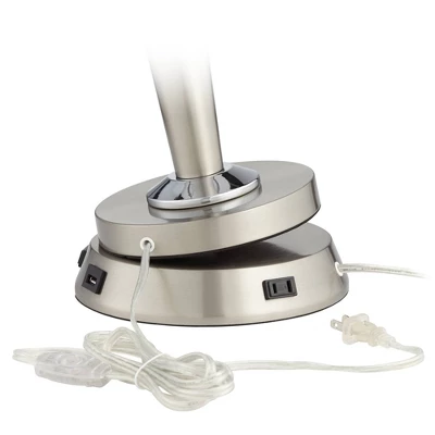 360 Lighting Modern Table Lamp With USB And AC Power Outlet Workstation Charging Base 24.5" High Brushed Nickel Droplet Living Room Desk Bedroom 6 360 Lighting Modern Table Lamp With USB And AC Power Outlet Workstation Charging Base 24.5" High Brushed Nickel Droplet Living Room Desk Bedroom - Image 4