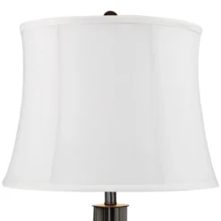 360 Lighting Heather Modern Industrial Table Lamps 25 3/4" High Set Of 2 Dark Iron With USB Charging Port White Softback Drum Shade For Bedroom Desk -360 Lighting GUEST 8eacd2b6 9a9b 43fc 8ed4 a1d404d00c69