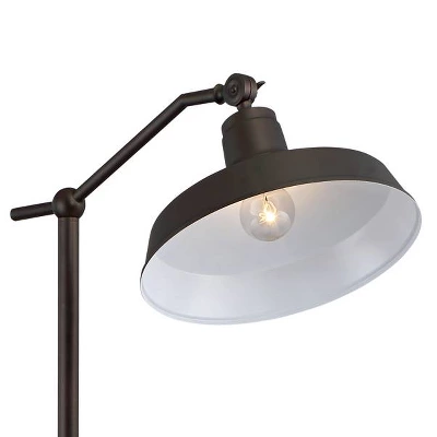 360 Lighting Rustic Downbridge Floor Lamp With USB Charging Port 61" Tall Satin Bronze Metal Dome Shade Living Room Reading House 4 360 Lighting Rustic Downbridge Floor Lamp With USB Charging Port 61" Tall Satin Bronze Metal Dome Shade Living Room Reading House - Image 2