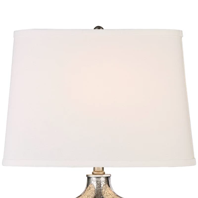 360 Lighting Axel Modern Table Lamps 25" High Set Of 2 Mercury Glass White Fabric Drum Shade For Bedroom Living Room Bedside Nightstand Office Kids 5 360 Lighting Axel Modern Table Lamps 25" High Set Of 2 Mercury Glass White Fabric Drum Shade For Bedroom Living Room Bedside Nightstand Office Kids - Image 3