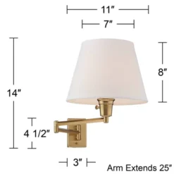 360 Lighting Clement Modern Swing Arm Wall Lamps Set Of 2 Warm Gold Plug-in Light Fixture White Linen Shade For Bedroom Bedside Living Room Reading -360 Lighting GUEST 8fbdd399 ffe6 4895 b4ab 37dabacf0fd6