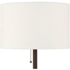 360 Lighting Caper Modern Floor Lamp With Tray Table 60 1/2" Tall Bronze USB And AC Power Outlet Off White Fabric Drum Shade For Living Room Office -360 Lighting GUEST 90c7708e 6bf6 44f7 b6c7 c7e6823b991c 1