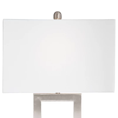 360 Lighting Todd Modern Table Lamp 30" Tall Steel Open Rectangle With USB And AC Power Outlet In Base White Shade For Bedroom Living Room Bedside 7 360 Lighting Todd Modern Table Lamp 30" Tall Steel Open Rectangle With USB And AC Power Outlet In Base White Shade For Bedroom Living Room Bedside - Image 5