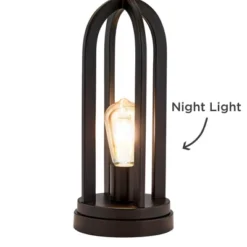 360 Lighting Marcel Industrial Table Lamps 24 1/4" High Set Of 2 Black Metal With USB Port LED Nightlight Peanut Shade For Bedroom Living Room Desk 9 360 Lighting Marcel Industrial Table Lamps 24 1/4" High Set Of 2 Black Metal With USB Port LED Nightlight Peanut Shade For Bedroom Living Room Desk -360 Lighting GUEST 939f96df 1631 4b7a b9ae a792383a37c5