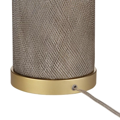 360 Lighting Gilson Modern Table Lamps 24 1/2" High Set Of 2 Gray Glaze Ceramic White Drum Shade For Bedroom Living Room Bedside Nightstand Office 8 360 Lighting Gilson Modern Table Lamps 24 1/2" High Set Of 2 Gray Glaze Ceramic White Drum Shade For Bedroom Living Room Bedside Nightstand Office - Image 6