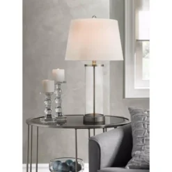 360 Lighting Coastal Table Lamp 26.25" High Clear Glass Cylinder Steel Fillable White Drum Shade For Living Room Family Bedroom Bedside Office 17 360 Lighting Coastal Table Lamp 26.25" High Clear Glass Cylinder Steel Fillable White Drum Shade For Living Room Family Bedroom Bedside Office -360 Lighting GUEST 962f5294 403c 4f82 bf19 6ac4f091379a