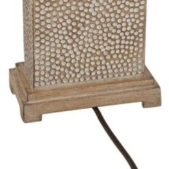360 Lighting Caldwell Rustic Farmhouse Table Lamps 26 3/4" High Set Of 2 Earth Tone Hammered Oatmeal Fabric Rectangular Shade For Bedroom Living Room -360 Lighting GUEST 97e6aa8d c50a 496c ae6c 0556a5d9229a