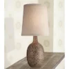 360 Lighting Chalane Rustic Accent Table Lamp 23 1/2" High Antique Bronze Hammered Texture Natural Beige Linen Shade For Bedroom Living Room Bedside -360 Lighting GUEST 99a0b857 917f 4c93 b74a 4fc15a96bede