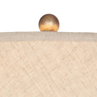 360 Lighting Buckhead Modern Accent Table Lamp 22" High Warm Bronze Brown Geometric Fabric Drum Shade For Bedroom Living Room Bedside Nightstand 4 360 Lighting Buckhead Modern Accent Table Lamp 22" High Warm Bronze Brown Geometric Fabric Drum Shade For Bedroom Living Room Bedside Nightstand - Image 2