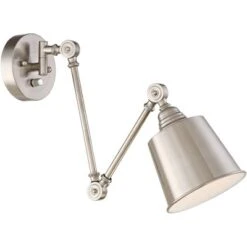 360 Lighting Mendes Modern Wall Lamps Set Of 2 Brushed Nickel Plug-in 4 1/4" Light Fixture Up Down Adjustable For Bedroom Reading Living Room Hallway -360 Lighting GUEST 9d84c91a b0eb 4172 b738 229cd8c3288d