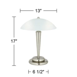 360 Lighting Deco Modern Accent Table Lamp 17" High Brushed Steel Touch On Off White Glass Dome Shade For Bedroom Bedside Nightstand Office Family 12 360 Lighting Deco Modern Accent Table Lamp 17" High Brushed Steel Touch On Off White Glass Dome Shade For Bedroom Bedside Nightstand Office Family -360 Lighting GUEST a14d70b2 4bc8 4819 97eb c87ec392f7f2