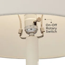 360 Lighting Modern Table Lamps 24 1/2" High Set Of 2 White Sculpture Fabric Cone Shade For Bedroom Living Room House Home Bedside Nightstand Office -360 Lighting GUEST a4ea5949 be47 47b9 826d e5939a21e32a