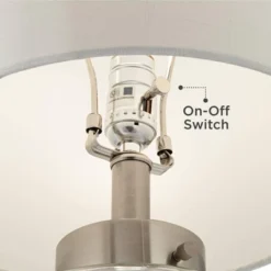 360 Lighting Canister Coastal Accent Table Lamp 20 1/2" High Clear Glass Fillable Sea Shells Off White Linen Drum Shade For Bedroom Living Room Kids -360 Lighting GUEST aab1940a b48e 4094 93cb bee013cdff3c